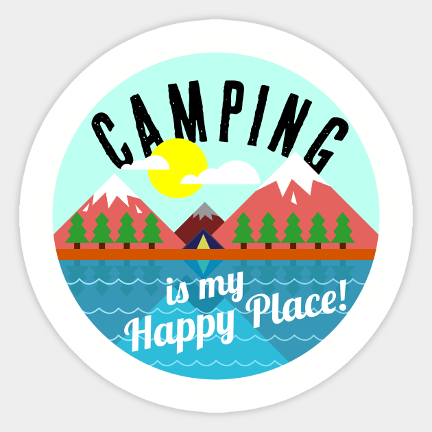 Camping is My Happy Place Sticker by lucidghost